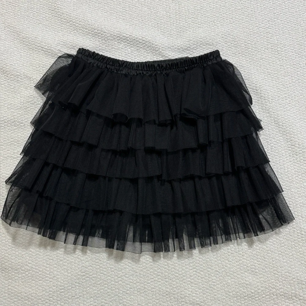 Zara Girls Casual Collection Size 13/14 Black Layered Tulle Skirt